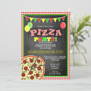 Inbjudan till födelsedagen i Pizza Party
