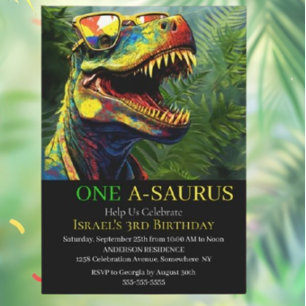 Inbjudan till födelsedagen i Roar-some Dinosaur