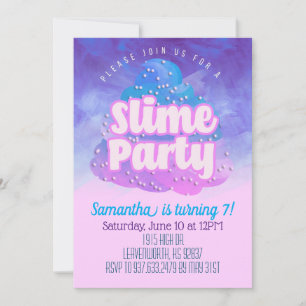 Inbjudan till födelsedagen i Slime Party