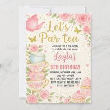 Inbjudan till födelsedagen i Tea Party