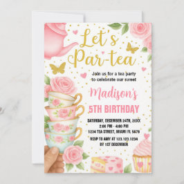 Inbjudan till födelsedagen i Tea Party med matchan