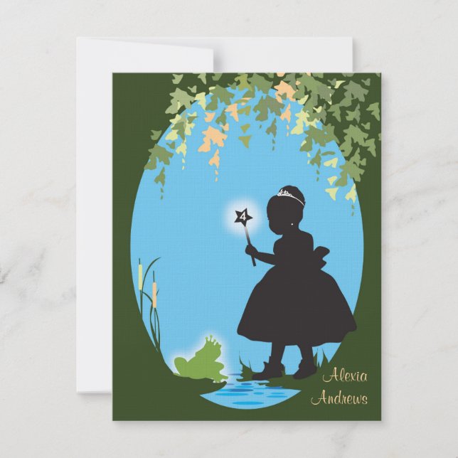Inbjudan till födelsedagen - prinsessan & Frog (Framsida)