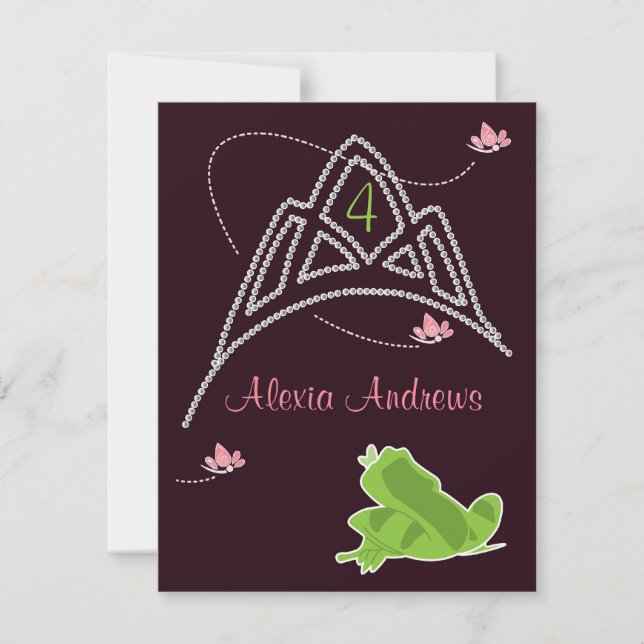 Inbjudan till födelsedagen - prinsessan & Frog (Framsida)