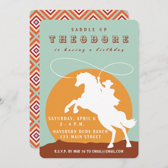 Inbjudan till födelsedagsdagen (Fram/baksida)