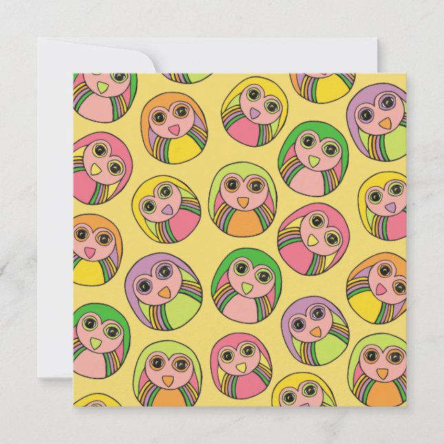 Inbjudan till Födelsedagsfest Rainbow Mönster (Framsida)