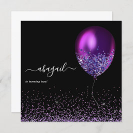 Inbjudan till Födelsedagsfesten mörk Iridescent Ba