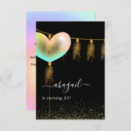 Inbjudan till Födelsedagsfesten Rainbow och Guld o