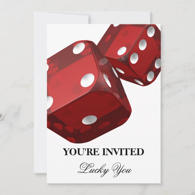 Inbjudan till födelsedagsfirande Casino Night (Framsida)