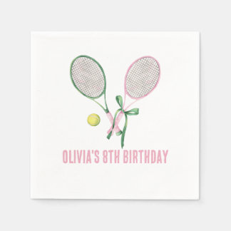 Inbjudan till födelsedagskalender för tennis-palet pappersservett