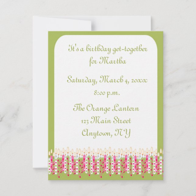 Inbjudan till födelsedagsljus (Framsida)