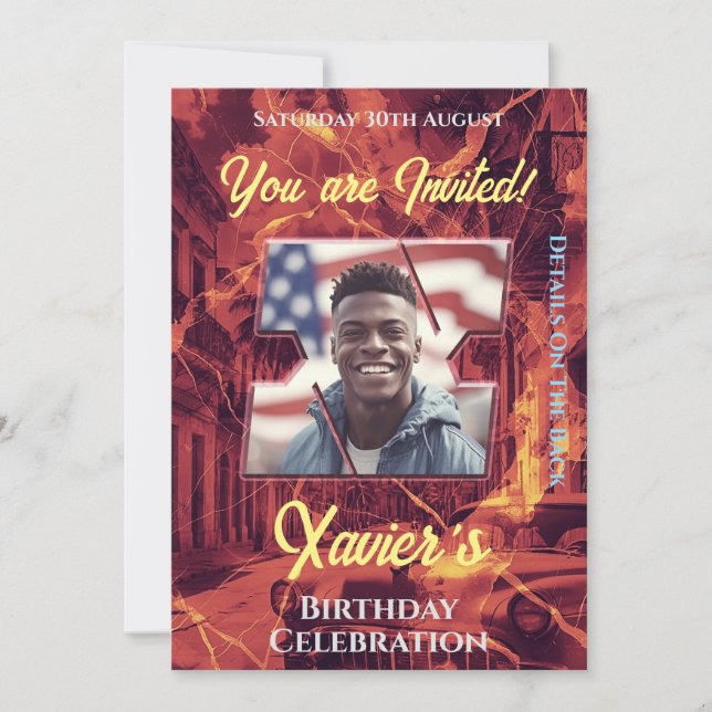 Inbjudan till födelsedagstfirande (Framsida)