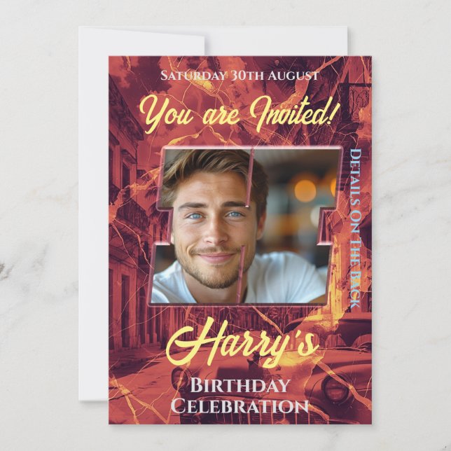 Inbjudan till födelsedagstfirande (Framsida)