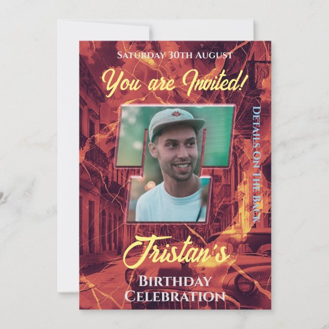 Inbjudan till födelsedagstfirande (Framsida)