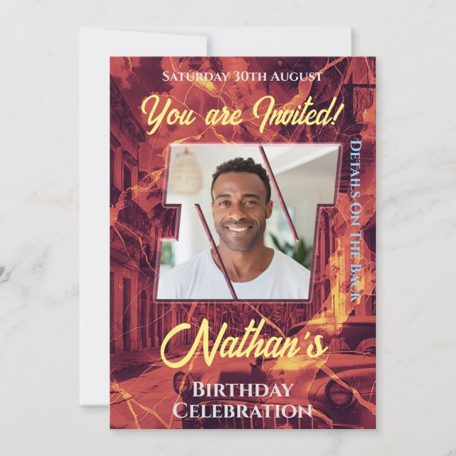 Inbjudan till födelsedagstfirande (Framsida)