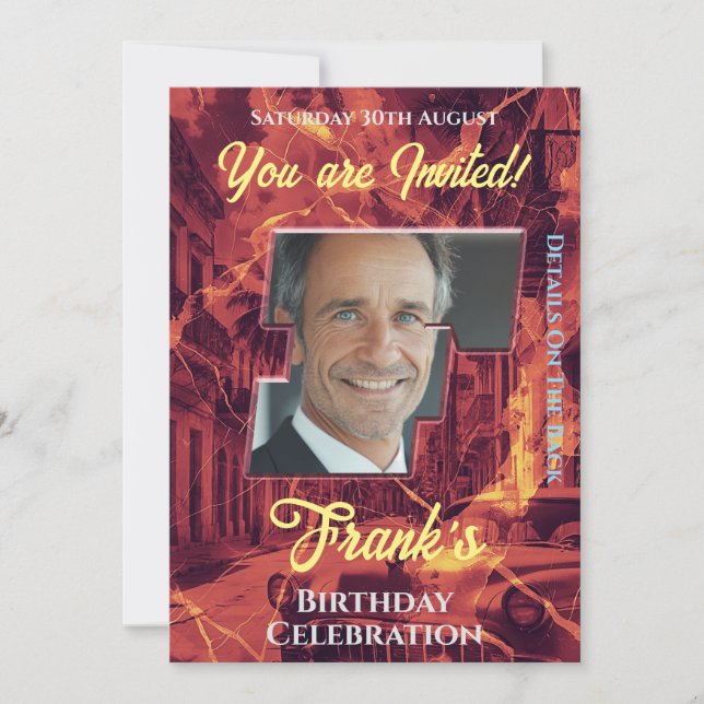 Inbjudan till födelsedagstfirande (Framsida)