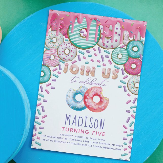 Inbjudan till födelsedagstid Sprinkles färgstark (Skapare uppladdad)