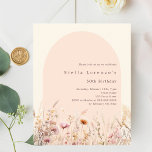 Inbjudan till födelsefödelserbjudan för persiko-be<br><div class="desc">En elegant-jokerinbjudan. En grädda,  en beige färgad bakgrund och en persiko-färgad. Dekorerad med vattenfärgade vilda blommor i beige,  rosa. 1 lakan = 1 inbjudan tryckt kant till kant.</div>