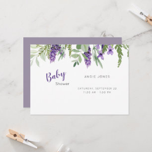 Inbjudan till Foliage Lavender Baby Shower