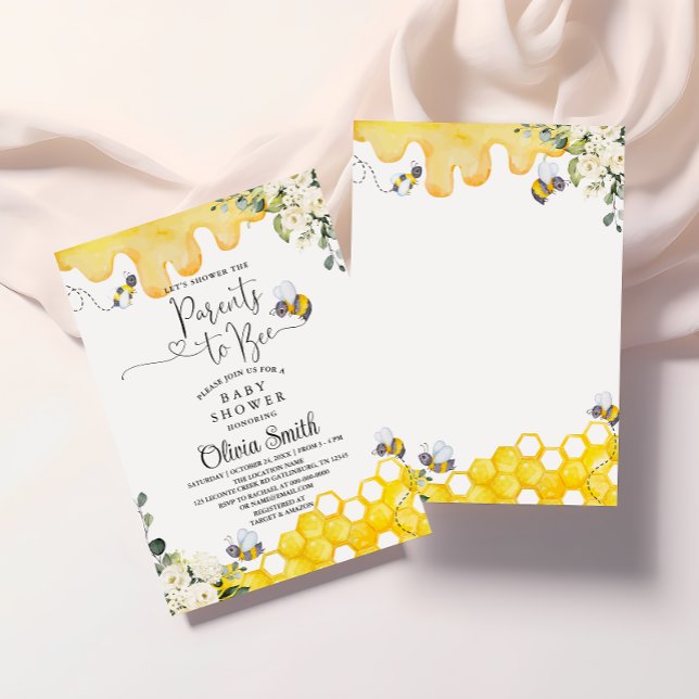 Inbjudan till förälder till Bee Baby Shower (Skapare uppladdad)