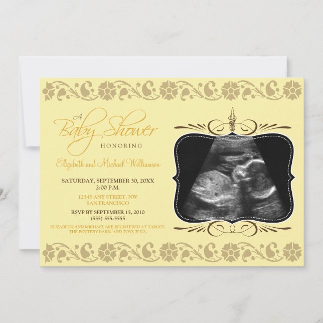 Inbjudan till föregående Sonogram Babysknappar (gu (Framsida)
