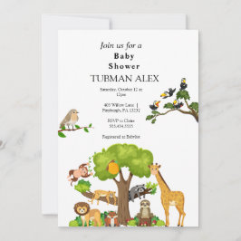 Inbjudan till Forest Animals Baby Shower
