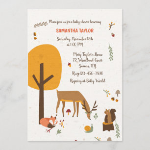 Inbjudan till Forest Animals Baby Shower