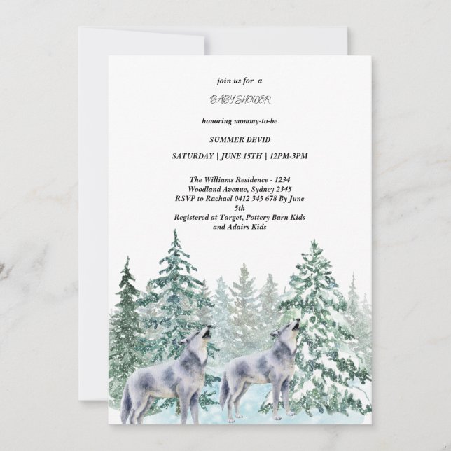 Inbjudan till Forest Animals Baby Shower (Framsida)