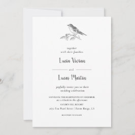 Inbjudan till Forest Bird Wedding i klassisk Vinta