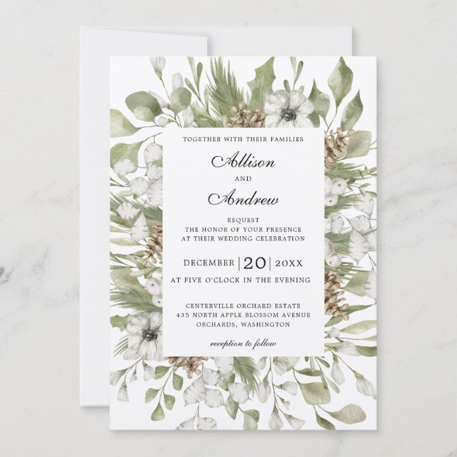 Inbjudan till Forest Foliage Wedding (Framsida)