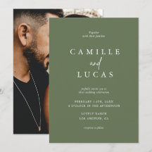 Inbjudan till Forest Grönt Photo Wedding