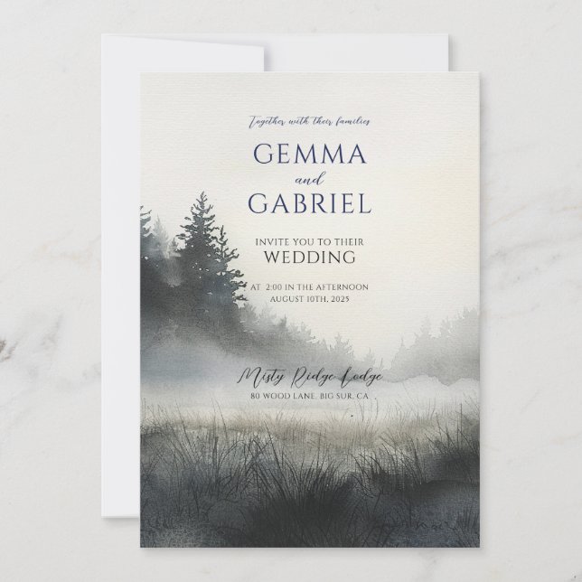Inbjudan till Forest Meadow Wedding (Framsida)
