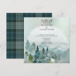 inbjudan till Forest Rustic Square Wedding