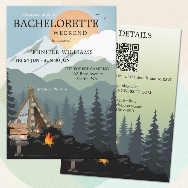 Inbjudan till Forest Spa Camping Bachelorette Helg (Skapare uppladdad)