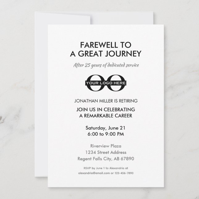 Inbjudan till företaget Pension Firande (Framsida)