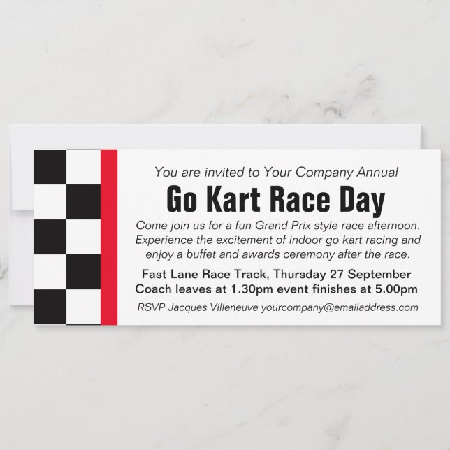 Inbjudan till företagsgruppsaktivitet på gokart-da (Framsida)