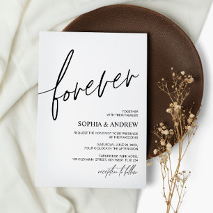 Inbjudan till Forever love minimalistiskt bröllop