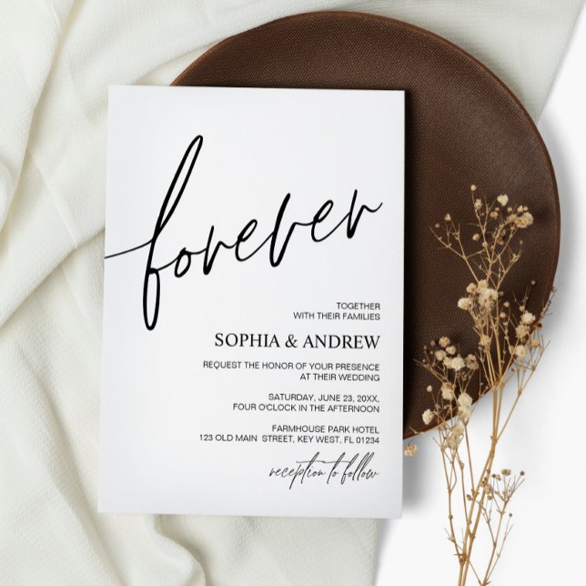 Inbjudan till Forever love minimalistiskt bröllop (Skapare uppladdad)