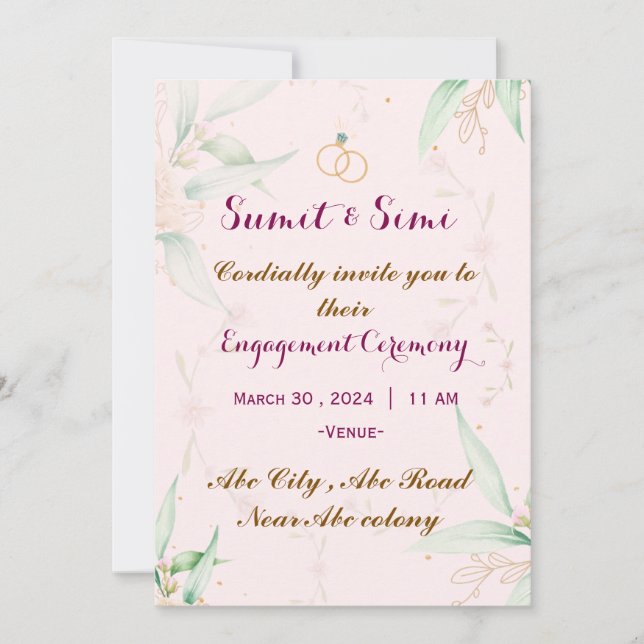 Inbjudan till förlovning (Framsida)