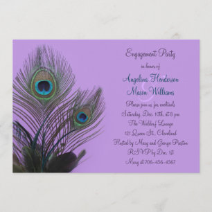 Inbjudan till Förlovning av Elegant peacock (lila)