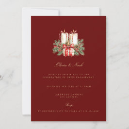 Inbjudan till Förlovning av elegant Red-juldekaler