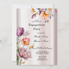 Inbjudan till Förlovning av färgstarkt Vår blommor