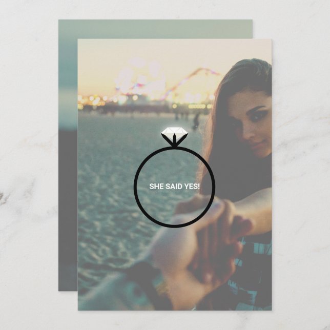 Inbjudan till förlovning Ring-partiet (Fram/baksida)