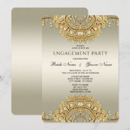 Inbjudan till Förlovningen Guld Ornate