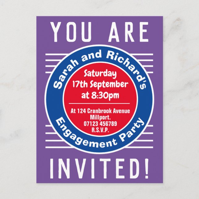 Inbjudan till förlovningsfest (Framsida)