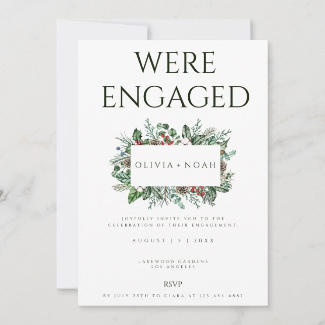 Inbjudan till Förlovningsfest av julfesten (Framsida)