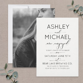 Inbjudan till Förlovningsfest av kallgrafi av typs