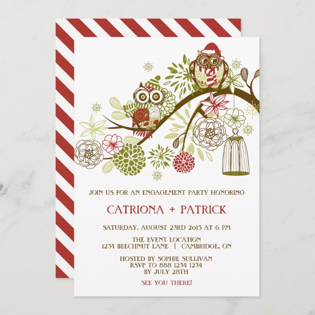 Inbjudan till Förlovningsfest för Blommigt i helgd (Fram/baksida)