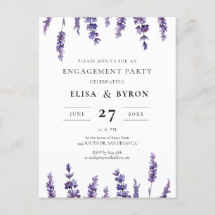 Inbjudan till förlovningsfest för elegant lavender