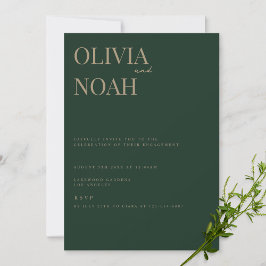 Inbjudan till Förlovningsfest för modern Grönt och