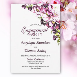 Inbjudan till Förlovningsfest för Rustic Rosa Blom